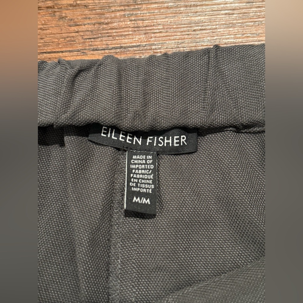 Eileen Fisher Wide Leg Pants Womens Size Medium Crop Pull On Grey Minimalist - Picture 9 of 11